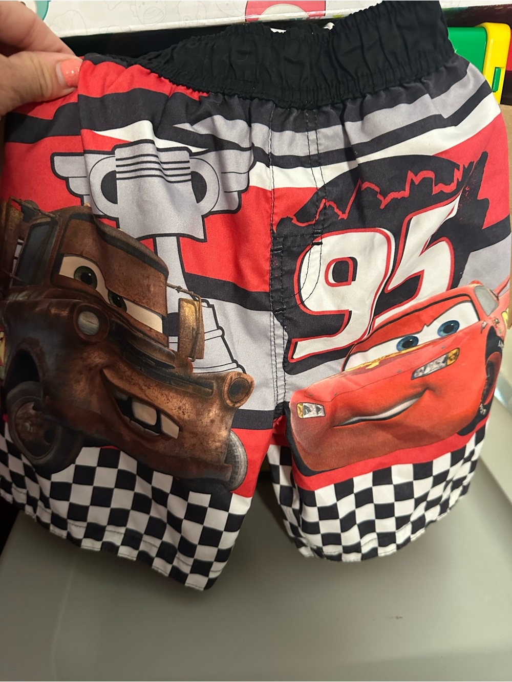 Disney Lightning McQueen & Mater Racing Swim Shorts - Red, Black